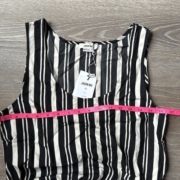 NEW JASON WU Striped crepe top XS - Picture 6 of 10